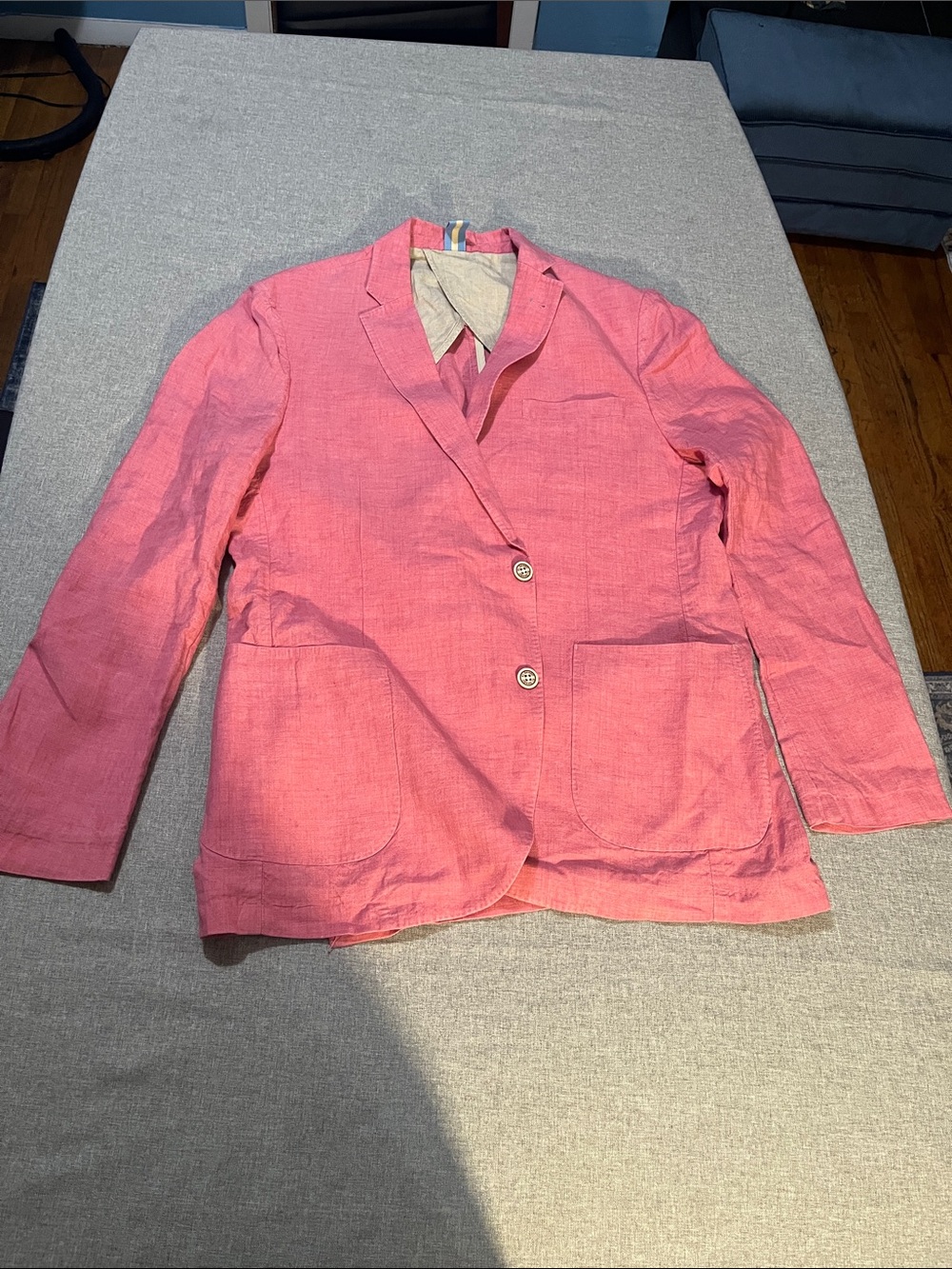 El Ganso Men's Pink Linen Coat Blazer